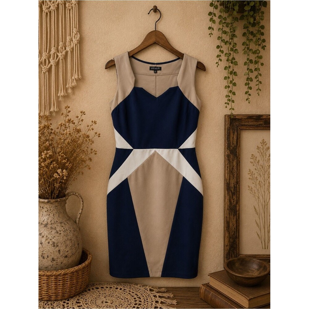 Venus Color Block Sleeveless Size Large Dress